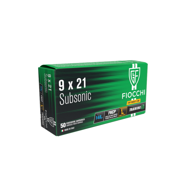 FIOCCHI 9X21 FNCP SUBSONIC 148gr
